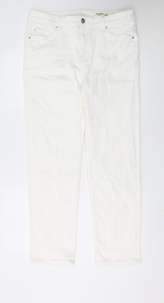 Marks and Spencer Women’s White Sienna Straight Jeans Size 16 Regular Fit