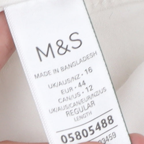 Marks and Spencer Women’s White Sienna Straight Jeans Size 16 Regular Fit