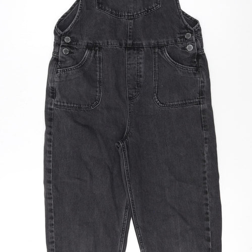 Next Girls Black Denim Dungarees 11 Years Adjustable Straps Pockets