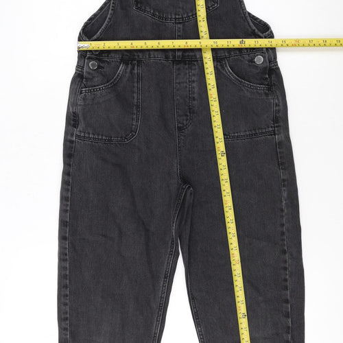 Next Girls Black Denim Dungarees 11 Years Adjustable Straps Pockets