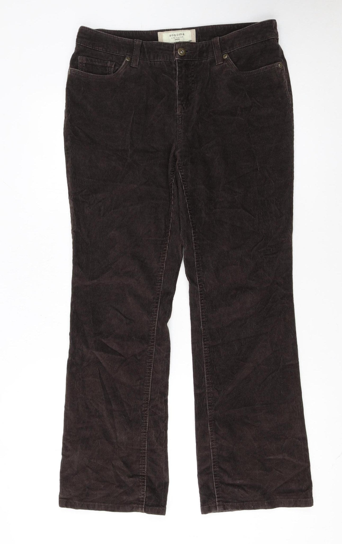 Sonoma Women’s Brown Corduroy Petite Chino Trousers Size 8P