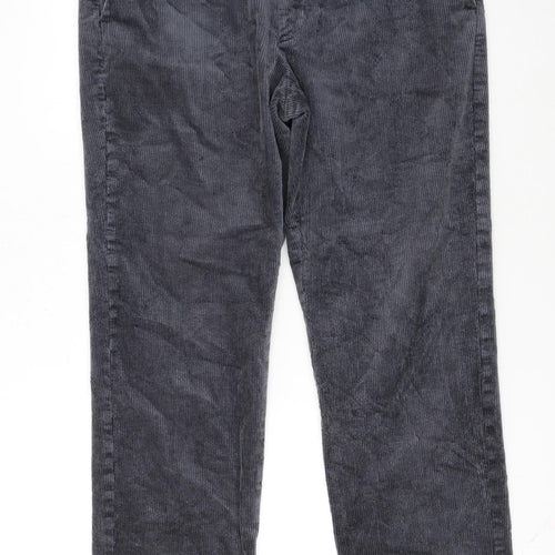 Marks and Spencer Men's Grey Corduroy Regular Fit Trousers 34W 29L