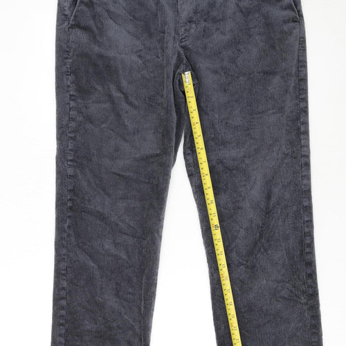 Marks and Spencer Men's Grey Corduroy Regular Fit Trousers 34W 29L