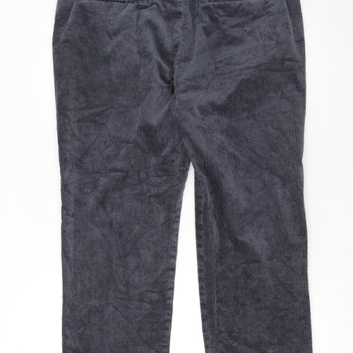 Marks and Spencer Men's Grey Corduroy Regular Fit Trousers 34W 29L