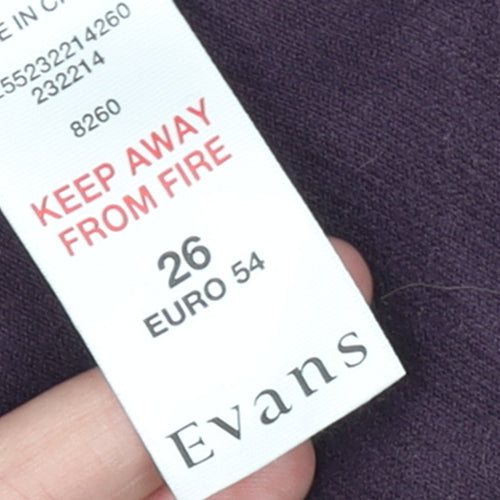 Evans Women’s Purple Cotton A-Line Embroidered Skirt Size 26
