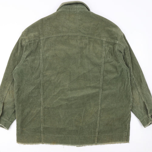 Zara Women Green Corduroy Button Jacket XS Classic Style