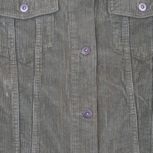 Zara Women Green Corduroy Button Jacket XS Classic Style