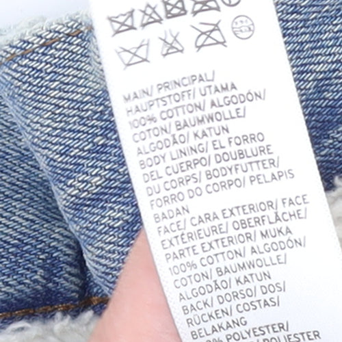 Topshop Women's Blue Denim Shearling Lined Jacket Size 16