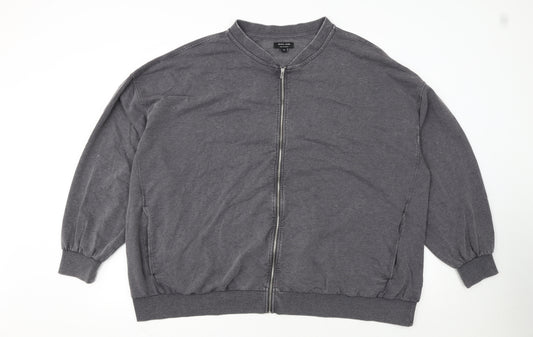 JD Williams Women Grey Size 16 Cotton Blend Full Zip Basic Jacket
