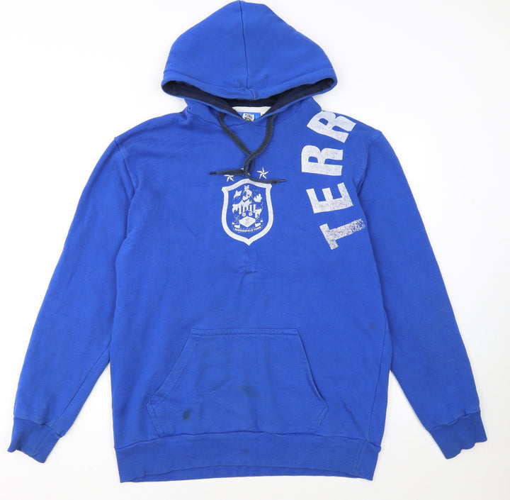 HTAFC Men's Blue Pullover Hoodie Medium Football Logo Sweatshirt
