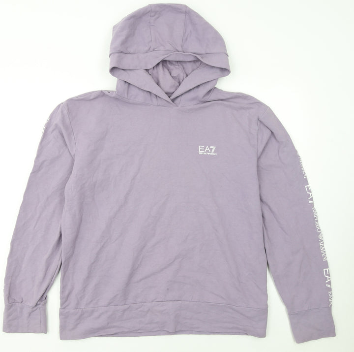 Emporio Armani EA7 Womens Purple Pullover Hoodie XL Cotton Casual