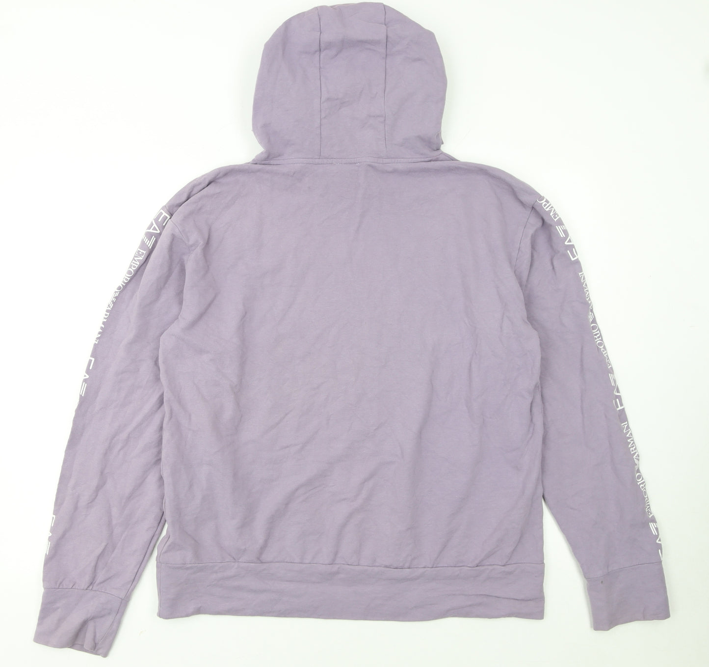 Emporio Armani EA7 Womens Purple Pullover Hoodie XL Cotton Casual