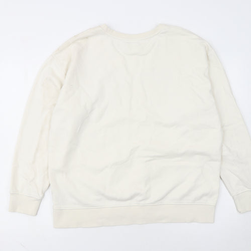 The Flintstones Womens Ivory Sweatshirt XL Long Sleeve Crew Neck