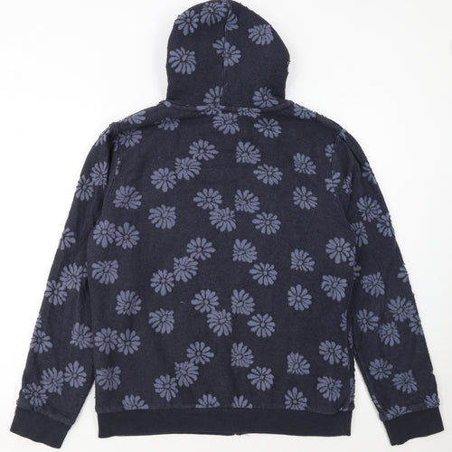Saltrock Women’s Blue Floral Full Zip Hooded Sweatshirt Size 14