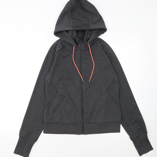 Crane Women's Grey Full Zip Hoodie Small Polyester Cotton Blend