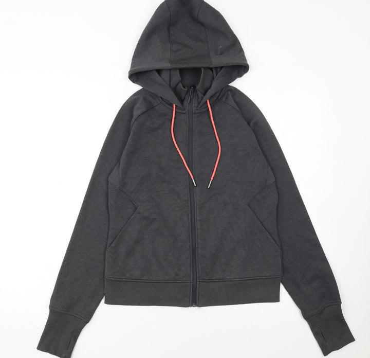 Crane Women's Grey Full Zip Hoodie Small Polyester Cotton Blend