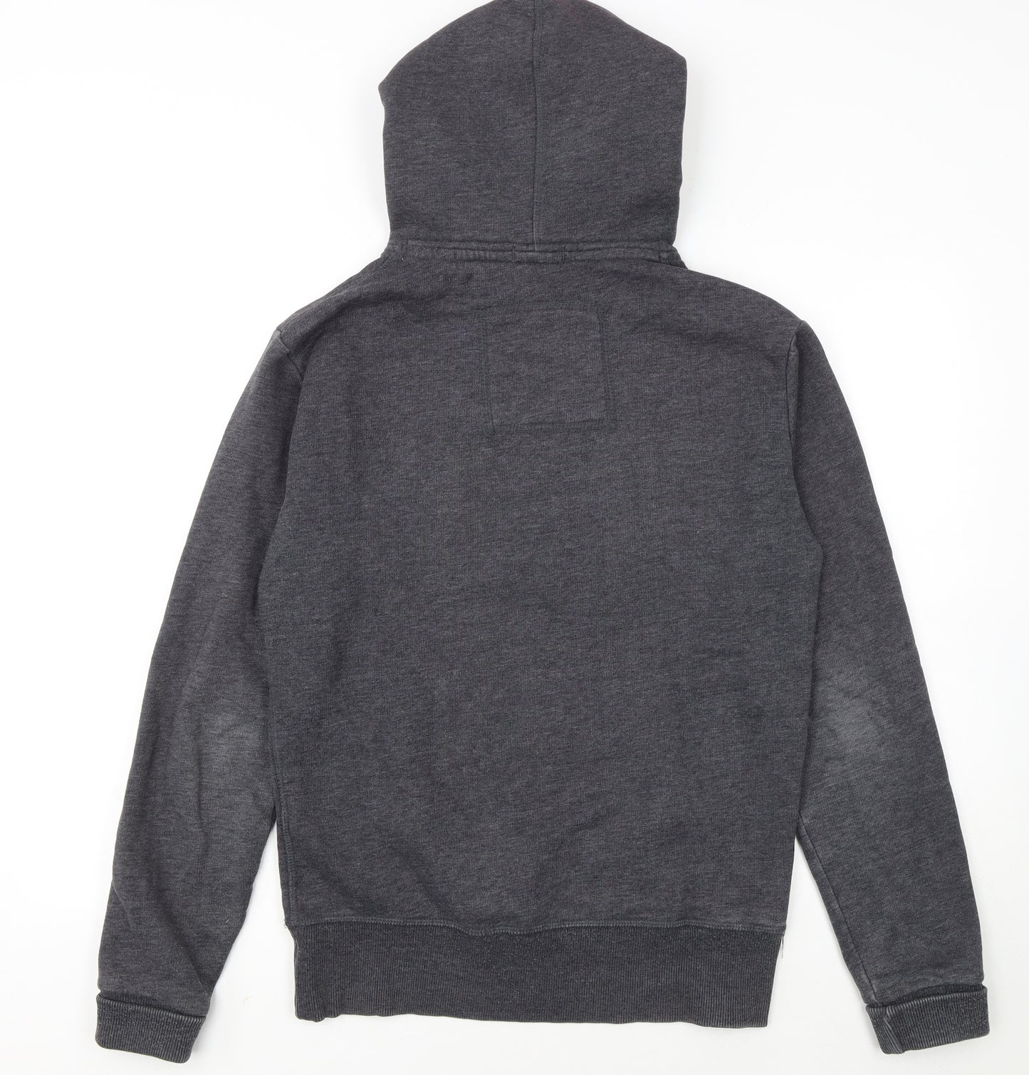 Superdry Men's Grey Pullover Hoodie Small Regular Fit Graphic Logo