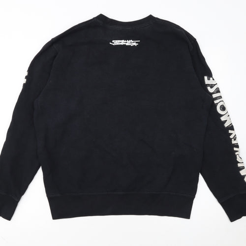 Uniqlo Disney Mickey Mouse Black Sweatshirt Women M Crew Neck Cotton