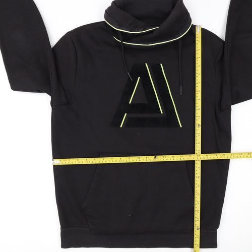 Angelo Litrico Men's Black Pullover Sweatshirt M Urban Logo High Neck