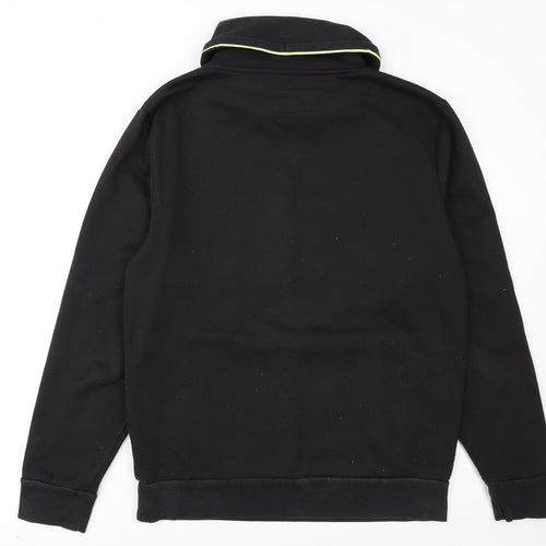 Angelo Litrico Men's Black Pullover Sweatshirt M Urban Logo High Neck
