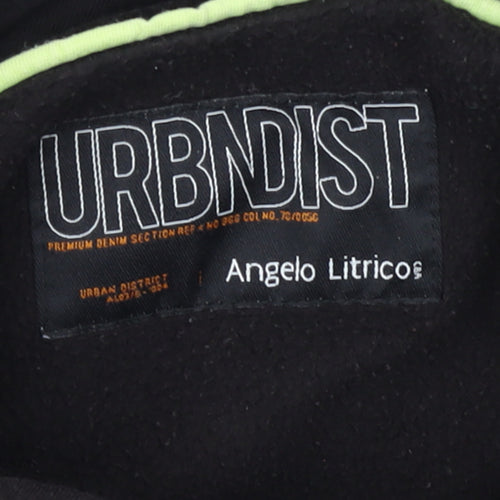 Angelo Litrico Men's Black Pullover Sweatshirt M Urban Logo High Neck