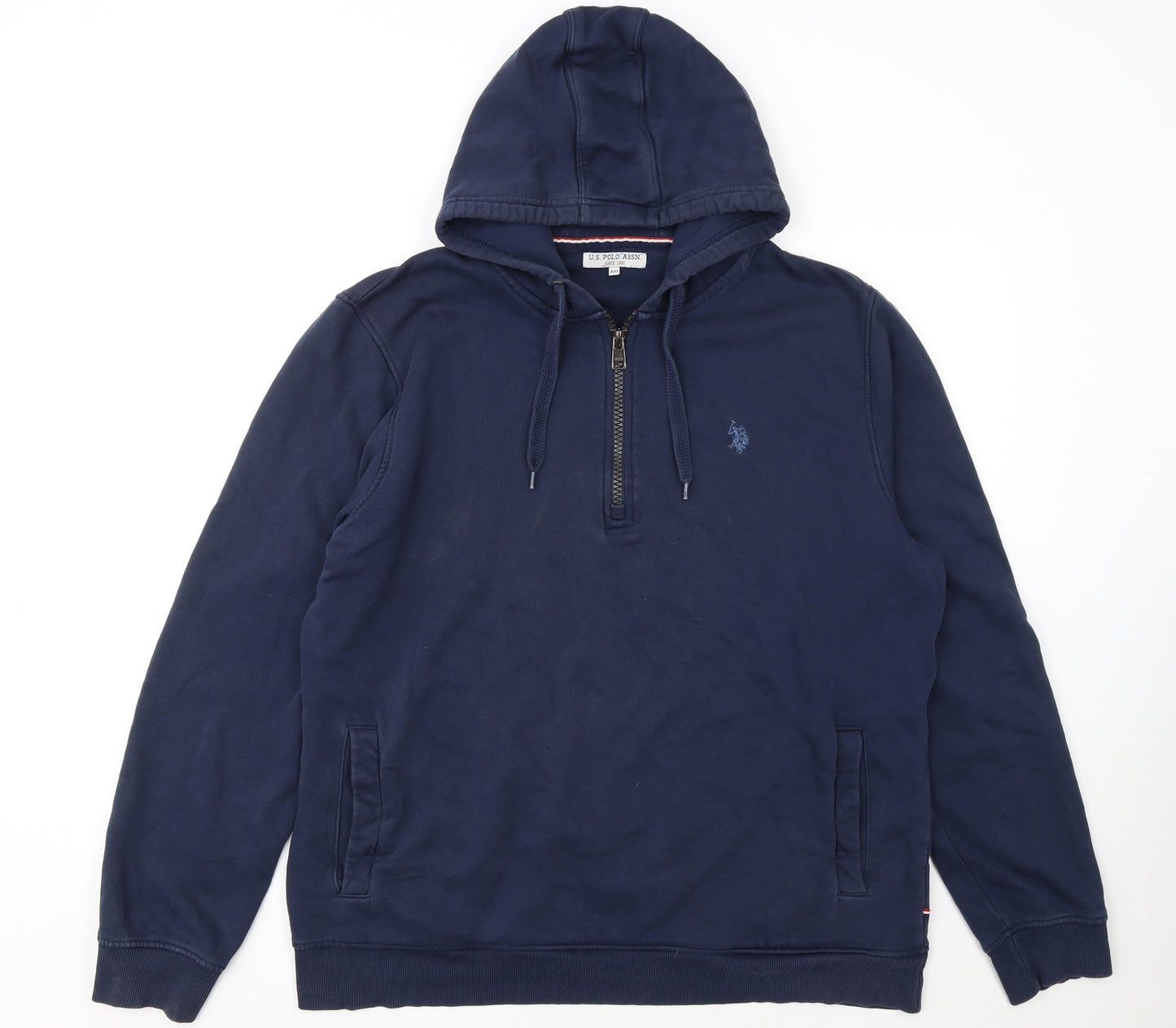 U.S. Polo Assn. Men's Blue 1/2 Zip Hoodie XXL Classic Fit