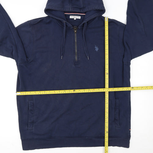 U.S. Polo Assn. Men's Blue 1/2 Zip Hoodie XXL Classic Fit