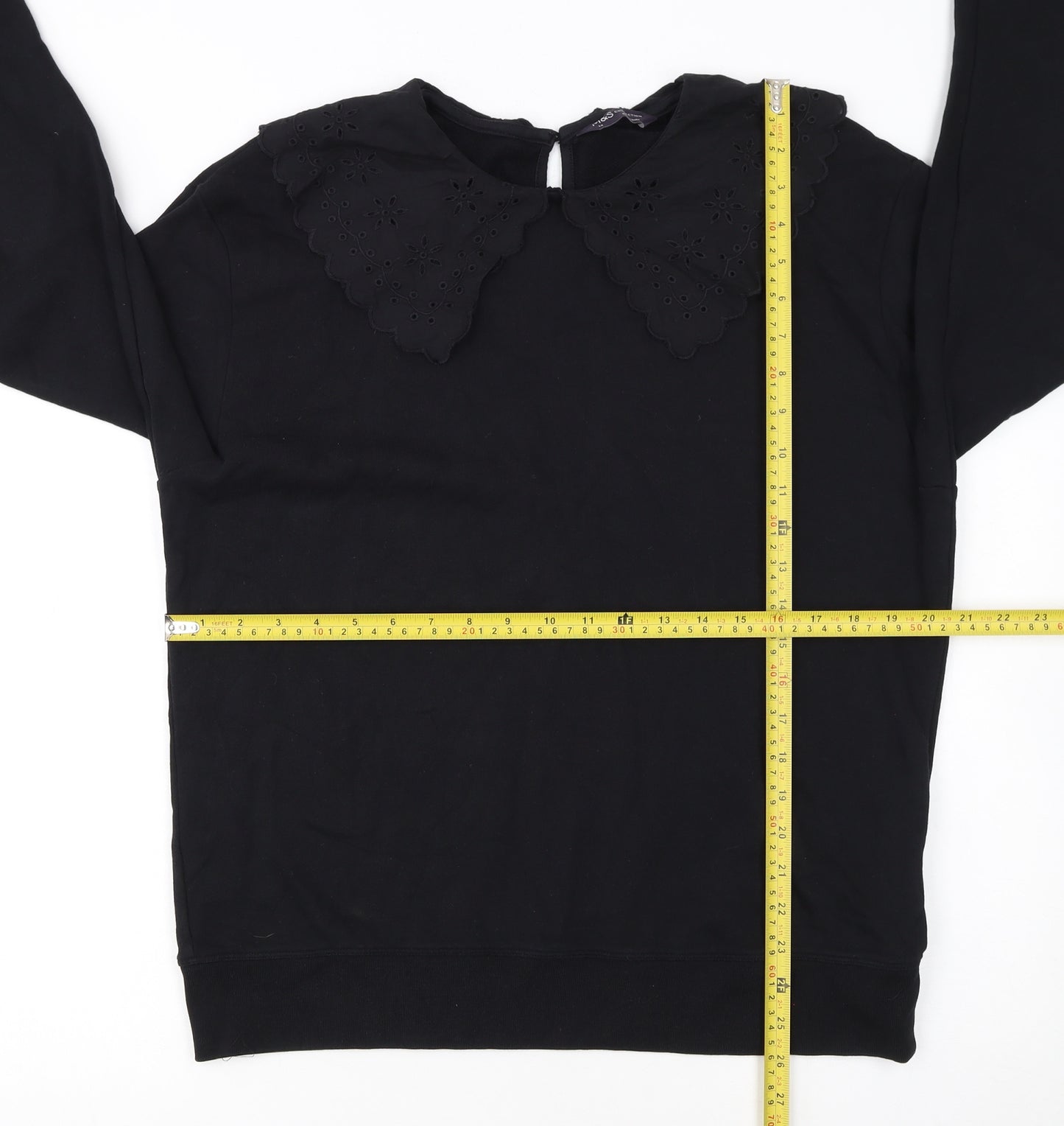 Marks and Spencer Women's Black Long Sleeve Pullover Sweatshirt Size 14