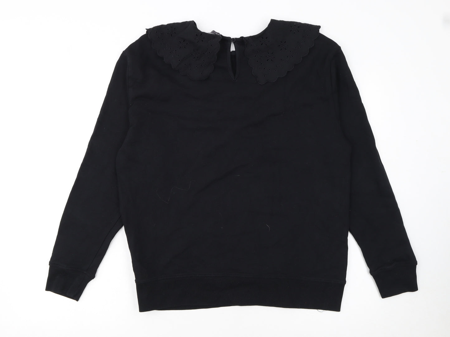 Marks and Spencer Women's Black Long Sleeve Pullover Sweatshirt Size 14