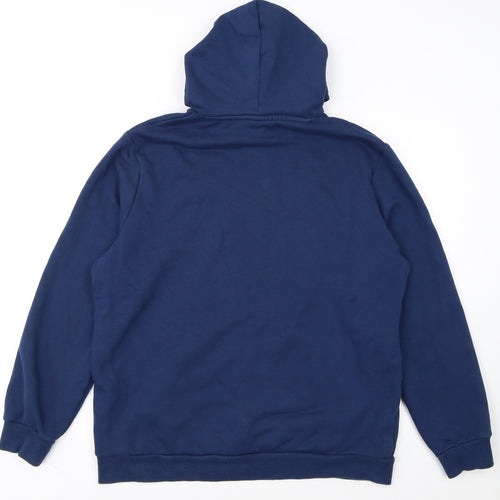 Puma Men's Blue Pullover Hoodie L Sportswear Logo Fleece