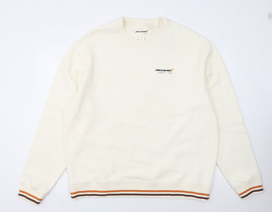 McLaren Men’s Ivory Graphic Pullover Sweatshirt L Racing Team