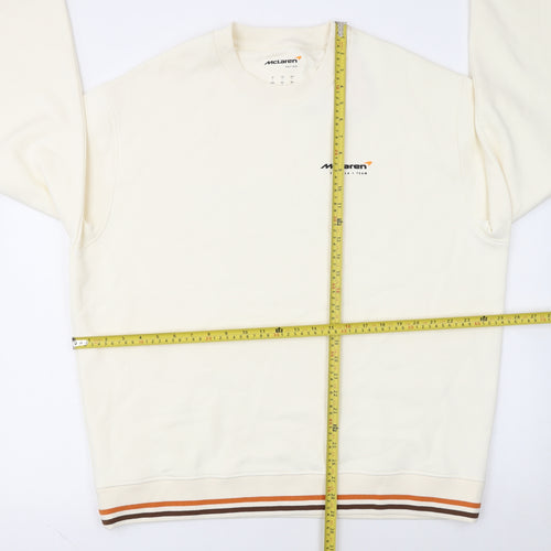 McLaren Men’s Ivory Graphic Pullover Sweatshirt L Racing Team