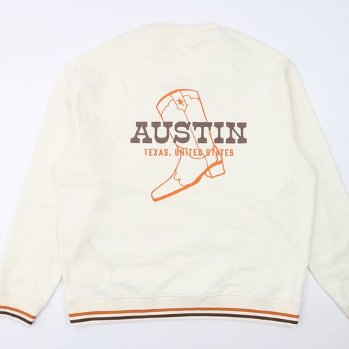 McLaren Men’s Ivory Graphic Pullover Sweatshirt L Racing Team
