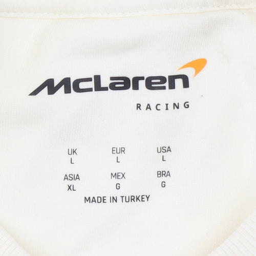 McLaren Men’s Ivory Graphic Pullover Sweatshirt L Racing Team
