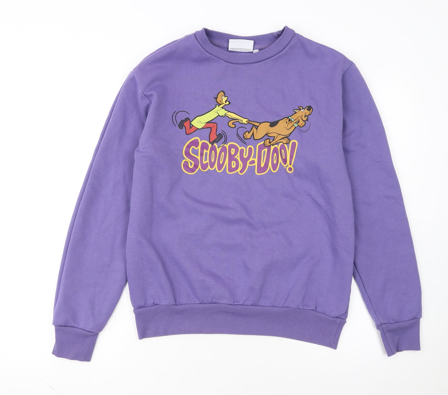 Scooby-Doo Womens Purple Small Pullover Sweatshirt Cartoon Graphic