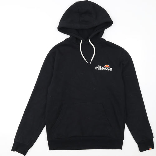 Ellesse Womens Black Hoodie UK 10 Cotton Blend Pullover