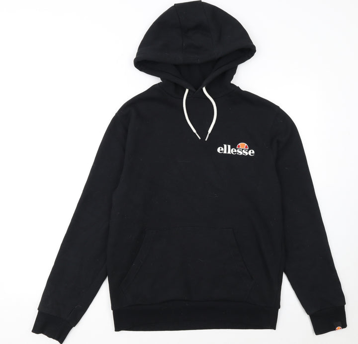 Ellesse Womens Black Hoodie UK 10 Cotton Blend Pullover