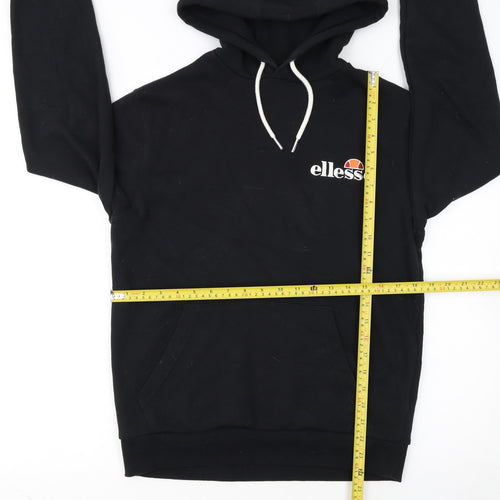 Ellesse Womens Black Hoodie UK 10 Cotton Blend Pullover