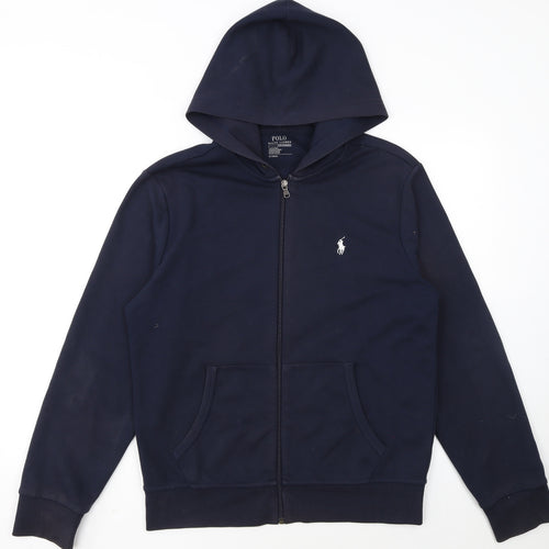 Ralph Lauren Men's Blue Full Zip Hoodie Size M Classic Logo