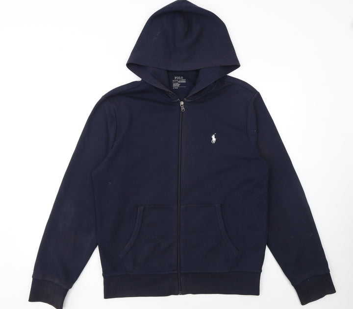 Ralph Lauren Men's Blue Full Zip Hoodie Size M Classic Logo