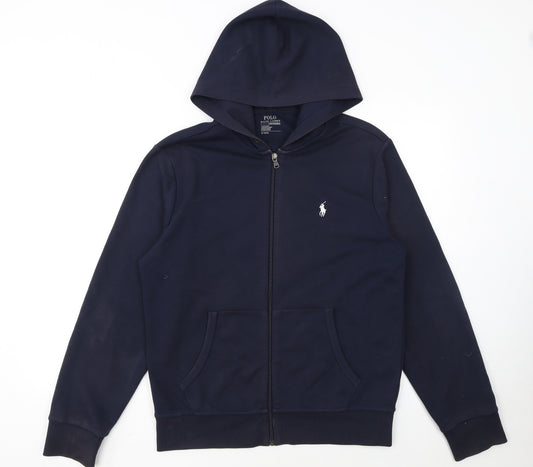 Ralph Lauren Men's Blue Full Zip Hoodie Size M Classic Logo