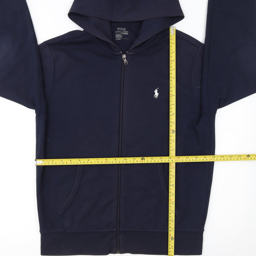 Ralph Lauren Men's Blue Full Zip Hoodie Size M Classic Logo