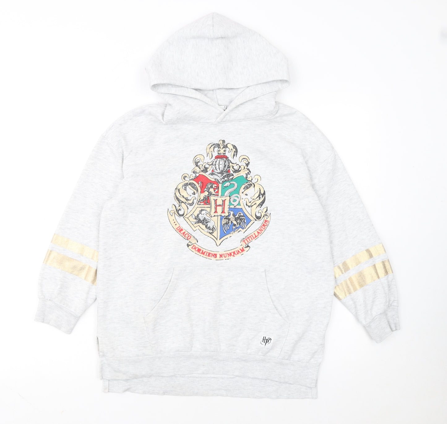 H&M Girls Grey Harry Potter Hoodie 9-10 Years Pullover Hogwarts Crest