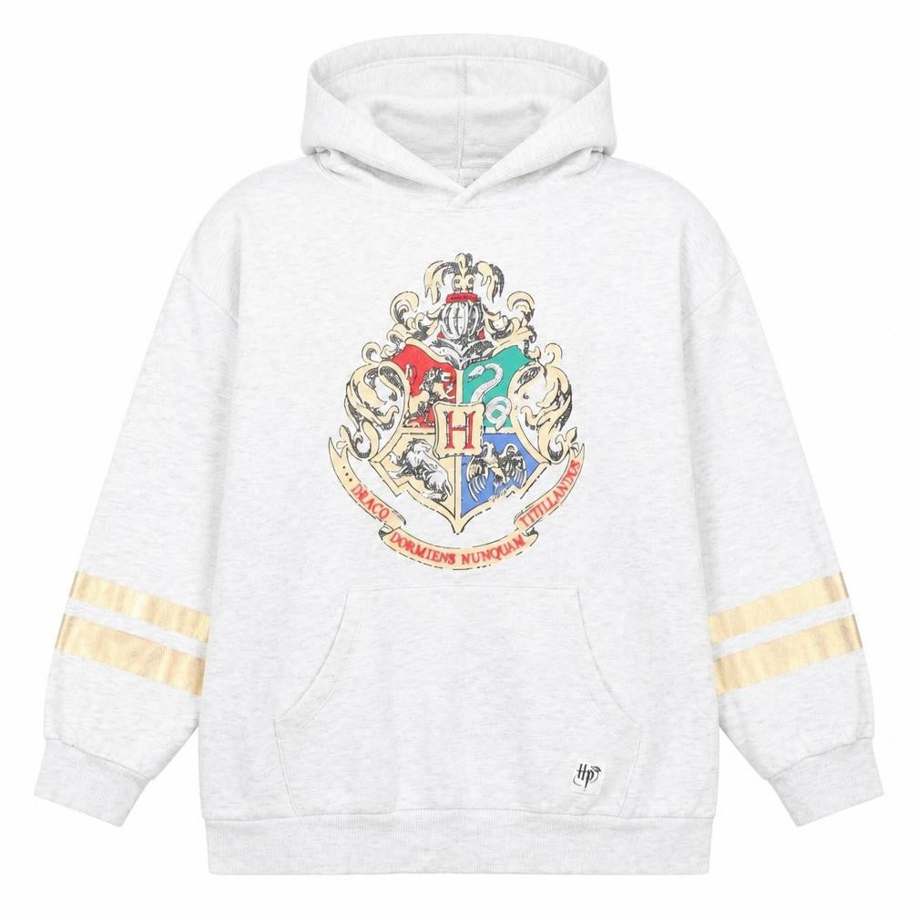 H&M Girls Grey Harry Potter Hoodie 9-10 Years Pullover Hogwarts Crest