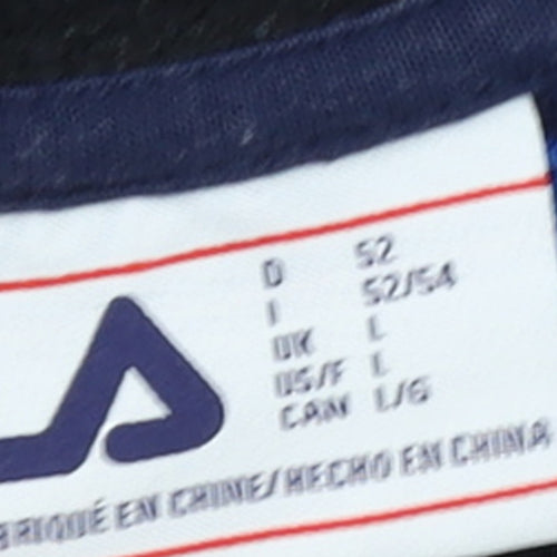 Fila Mens Blue L Pullover Fleece Sweatshirt 1/4 Zip Sportswear