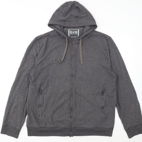 BAM Men's Grey Full Zip Bamboo Hoodie XL Breathable Lightweight