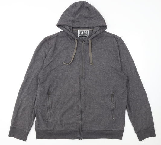 BAM Men's Grey Full Zip Bamboo Hoodie XL Breathable Lightweight