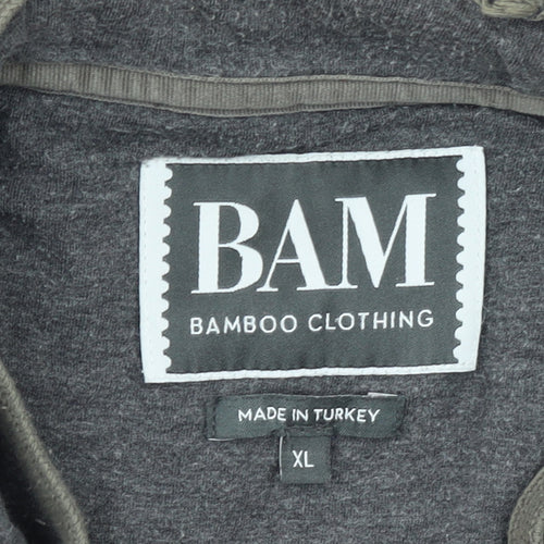 BAM Men's Grey Full Zip Bamboo Hoodie XL Breathable Lightweight