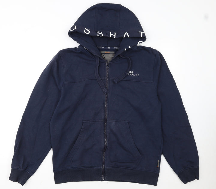 Crosshatch Men’s Blue Full Zip Hoodie Large Hooded Sweat Top