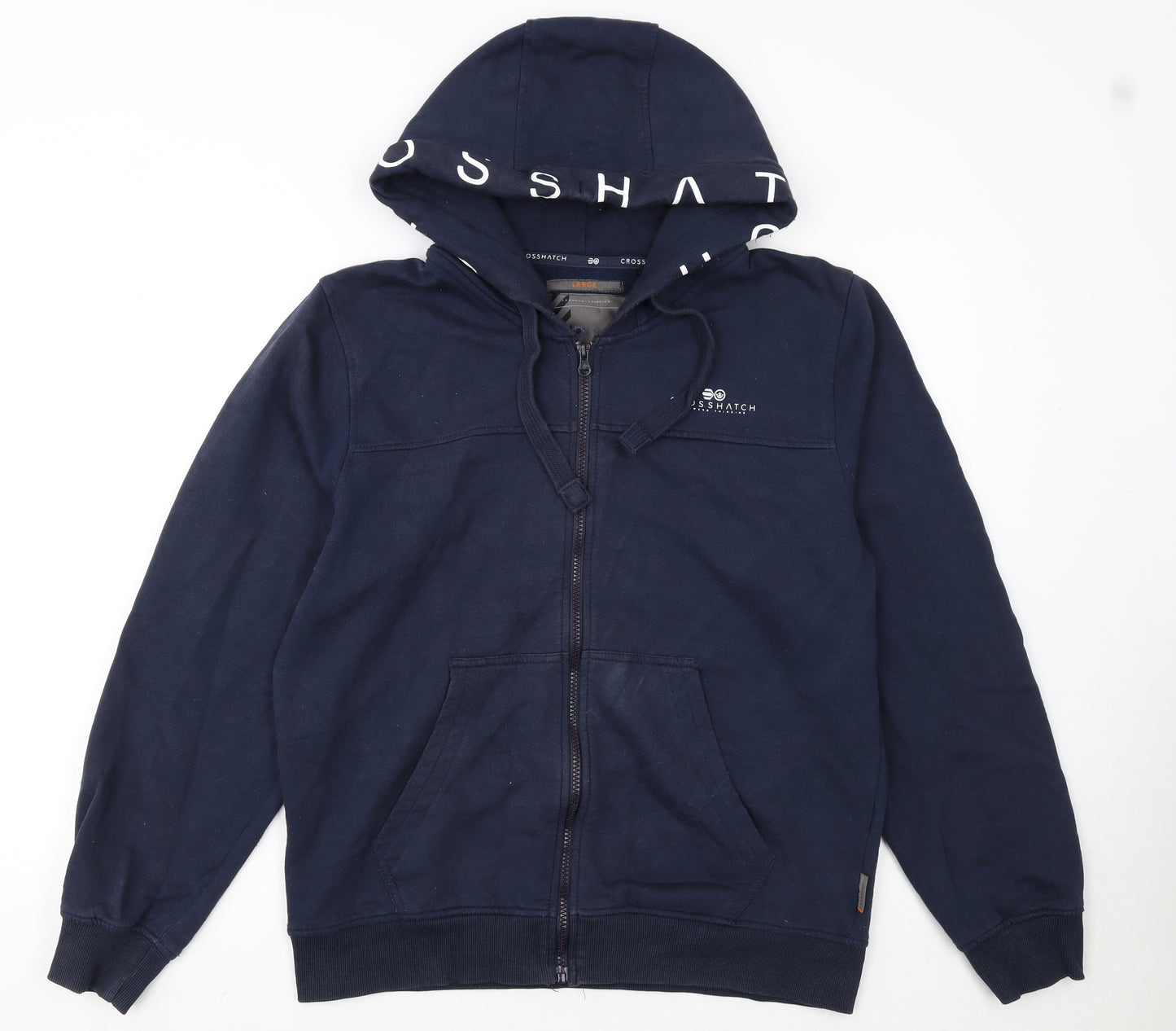 Crosshatch Men’s Blue Full Zip Hoodie Large Hooded Sweat Top